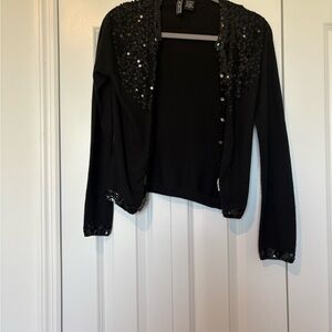 Black Sequin Women's Cardigan